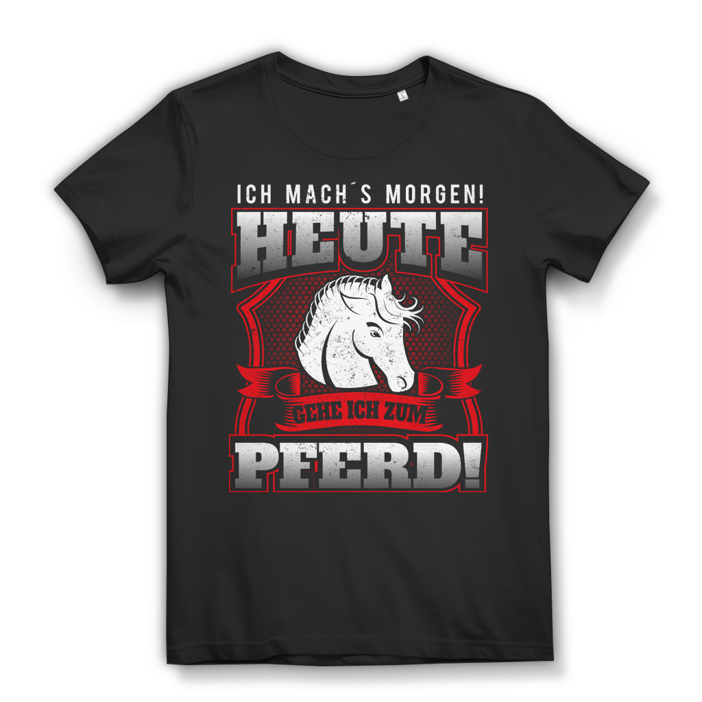 Reiten T-Shirt Frauen – Heute gehe ich zum Pferd – Stallgirl Statement Black