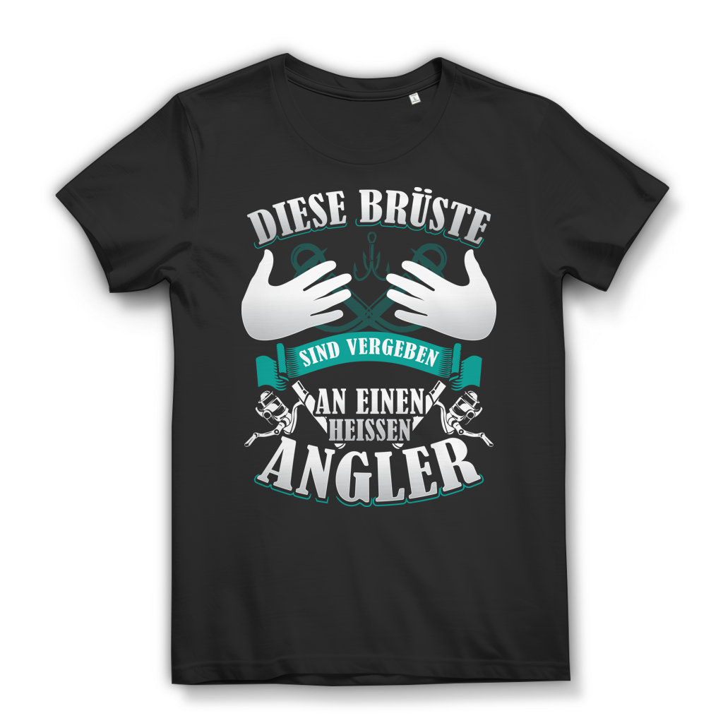 Lustiges Partner Shirt Angeln – Für Frauen vergeben an heißen Angler – Geschenk Black