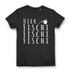 Lustiges Anglerinnen Shirt Damen – Hier Fischi Fischi Fischi – Fun Angel Spruch Black