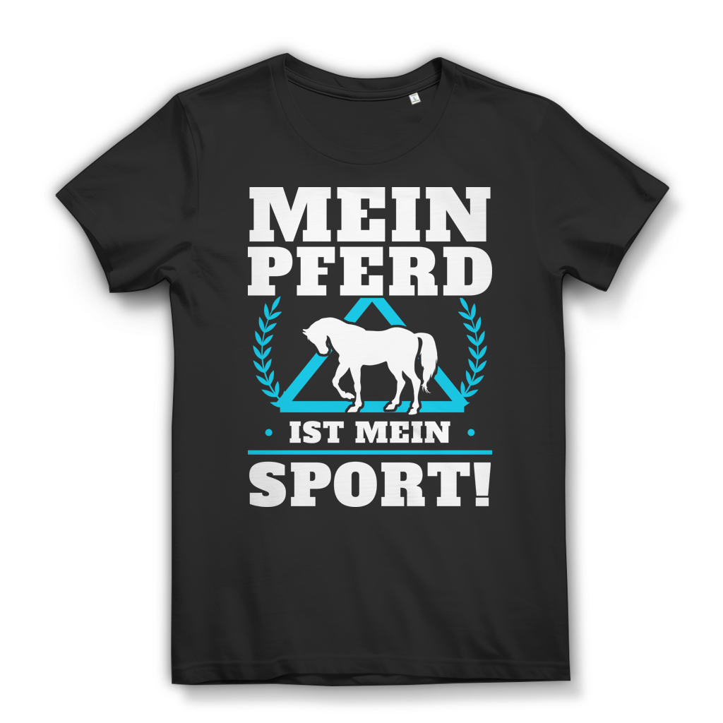 Reiten Shirt Damen – Mein Pferd ist mein Sport – Geschenkidee für Pferdefans Black