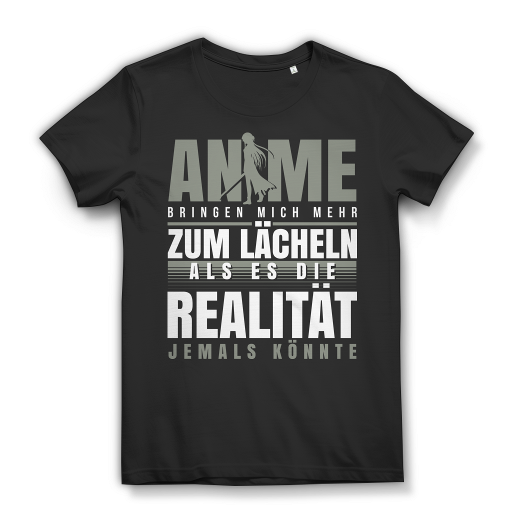 Damen T-Shirt Anime bringen mich mehr zum Lächeln als die Realität