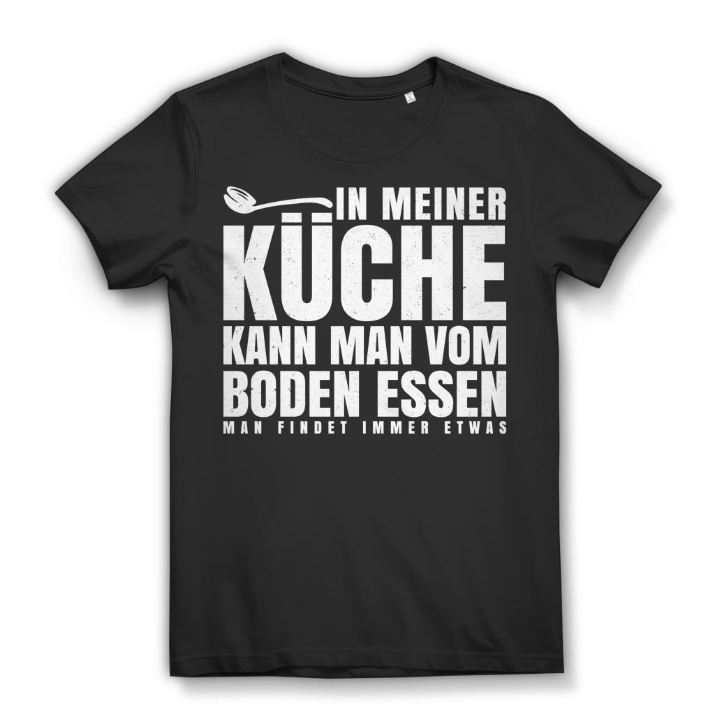 In meiner Küche kann man vom Boden essen – Lustiges Damen T-Shirt Kochen Black