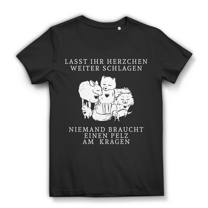 Tierschutz Statement Shirt Damen – Lasst ihr Herzchen weiter schlagen Bio Tee Black