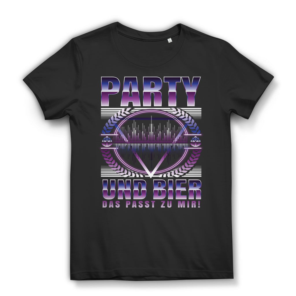 Festival Shirt Damen – Party und Bier das passt zu mir – EDM Club Design Black