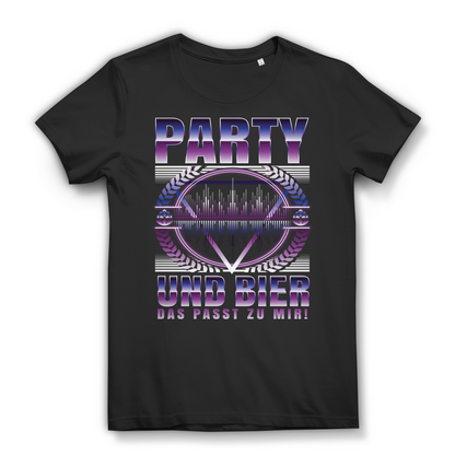 Festival Shirt Damen – Party und Bier das passt zu mir – EDM Club Design Black