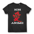 Anime T-Shirt Damen – Ich liebe Anime Japan Kanji – Geschenk für Anime Fans Black