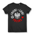 Heimatliebe Polen Damen T-Shirt – Polska Motiv mit Herz und Friedenszeichen Black