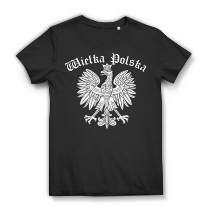 Polska Damen T-Shirt patriotisch – Großes Wielka Polen Adler Wappen für Polinnen Black
