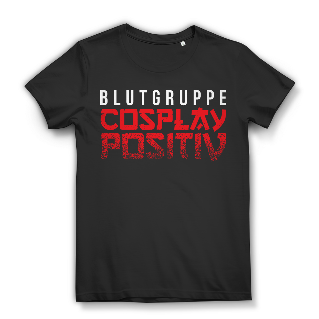 Cosplay Blutgruppe Positiv Shirt – Lustiges Anime T-Shirt für Nerd Girls Black