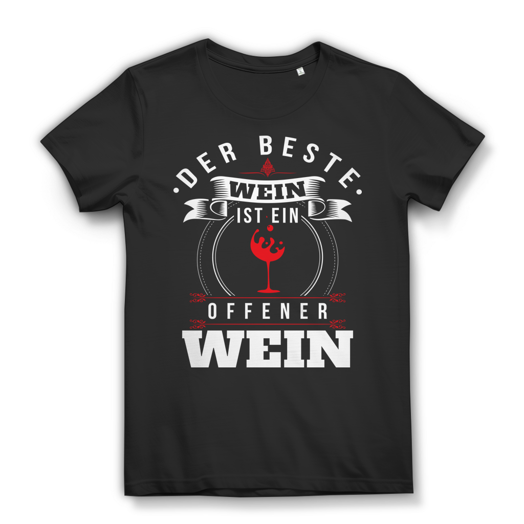 Der beste Wein ist ein offener Wein – Damen T-Shirt für Weintrinkerinnen Black