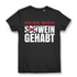 Puh mal wieder SchWein gehabt – Lustiges Bio Damen T-Shirt mit Weinspruch Black
