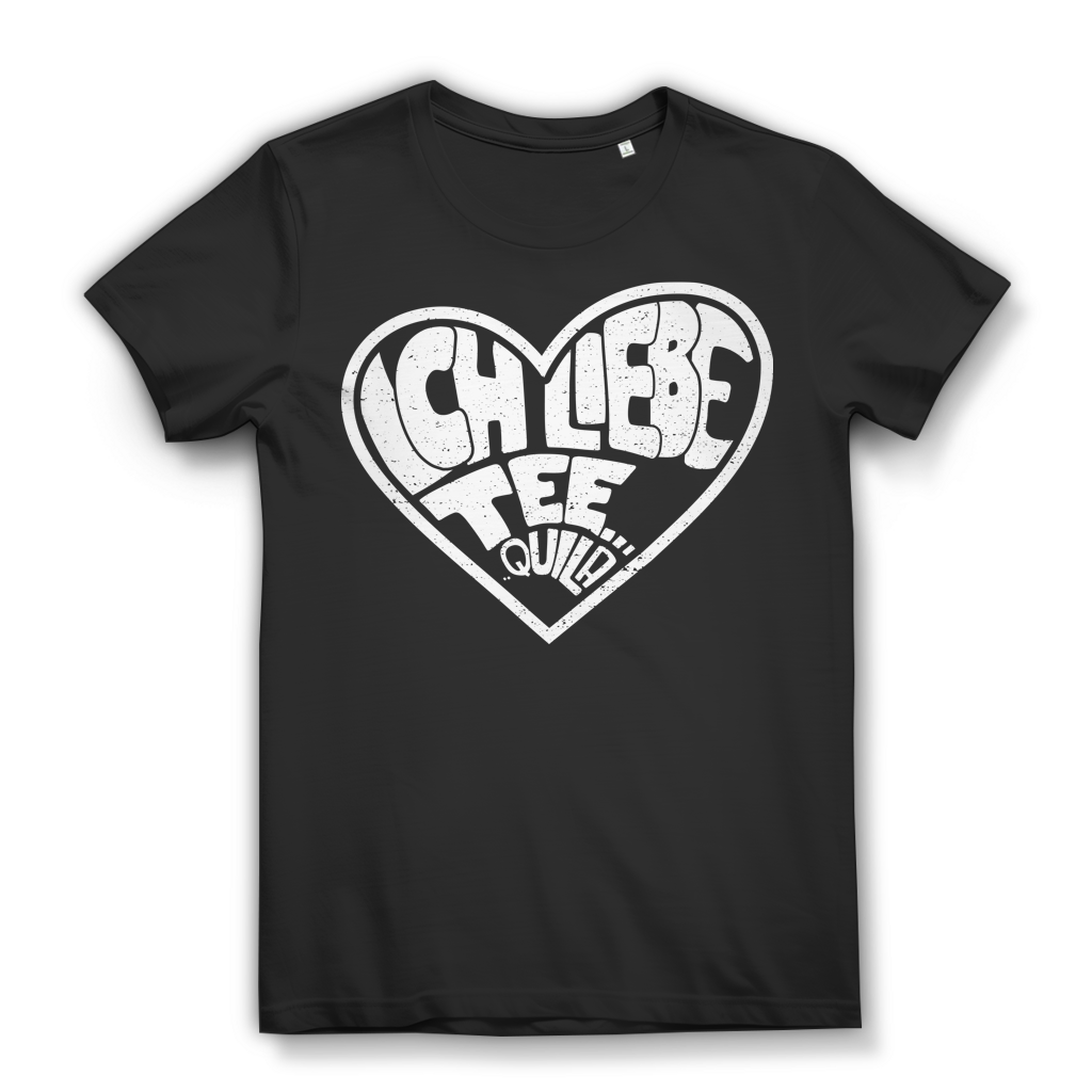 Ich liebe Teequila Shirt Damen – Lustiges Tequila Herz T-Shirt mit Wortspiel Black