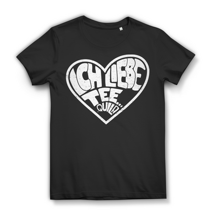 Ich liebe Teequila Shirt Damen – Lustiges Tequila Herz T-Shirt mit Wortspiel Black
