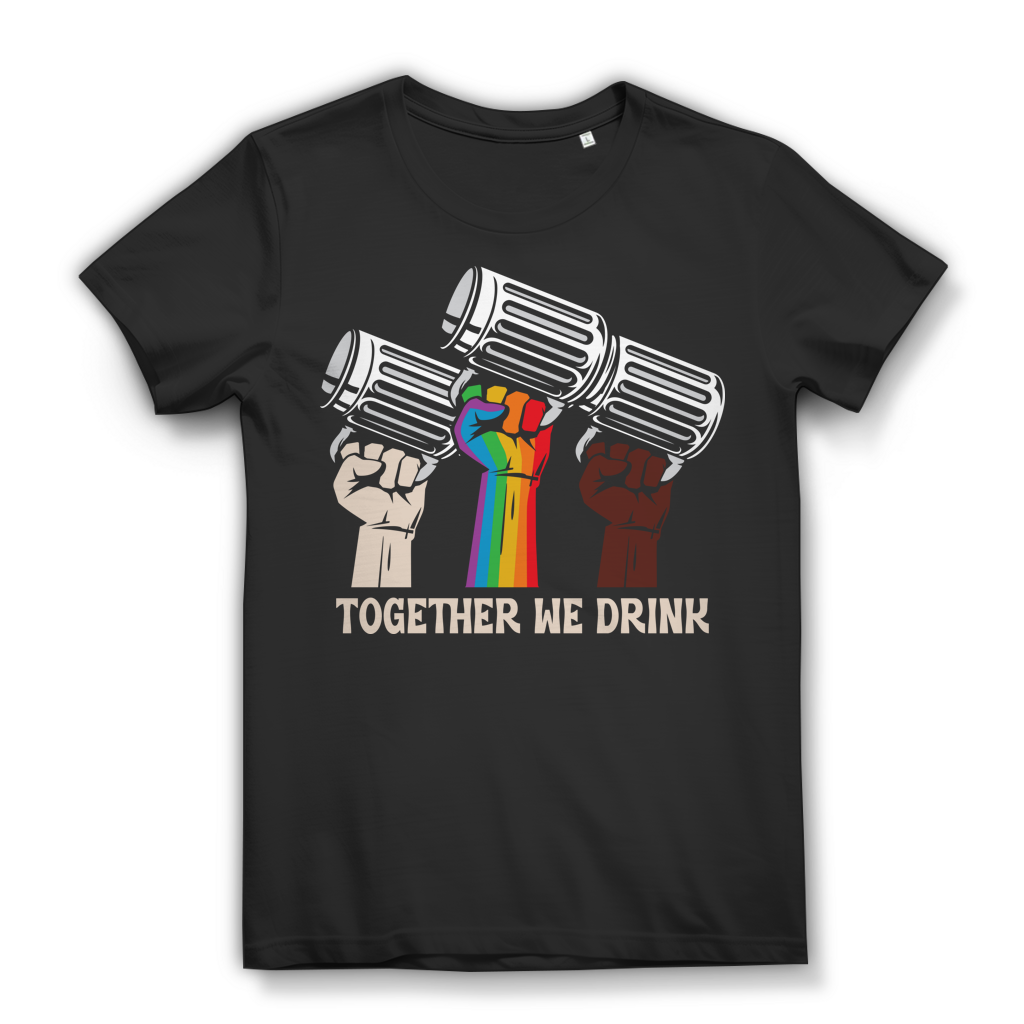 Bier Shirt Damen Together We Drink – LGBTQ T-Shirt zum Trinken &amp; Feiern Black