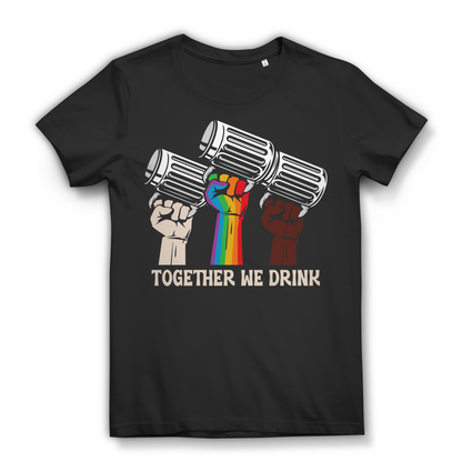 Bier Shirt Damen Together We Drink – LGBTQ T-Shirt zum Trinken &amp; Feiern Black