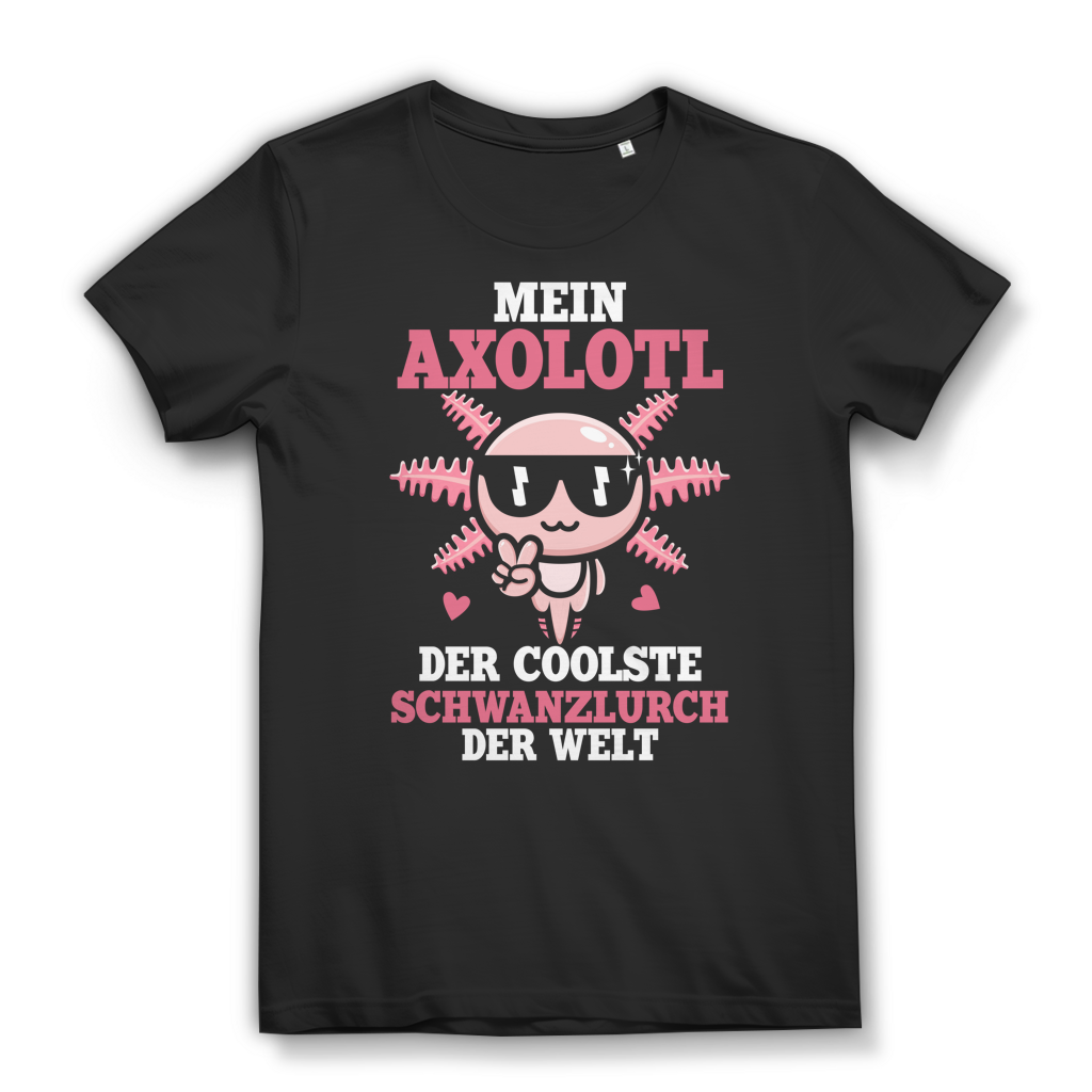 Mein Axolotl der coolste Schwanzlurch der Welt Damen T Shirt Geschenk Frauen Black