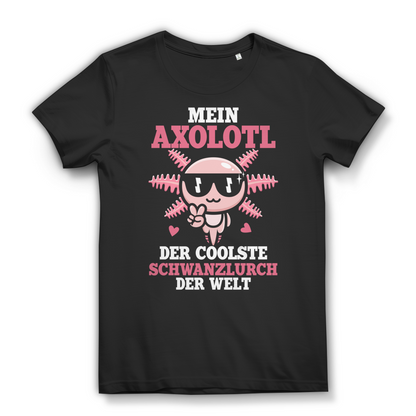 Mein Axolotl der coolste Schwanzlurch der Welt Damen T Shirt Geschenk Frauen Black