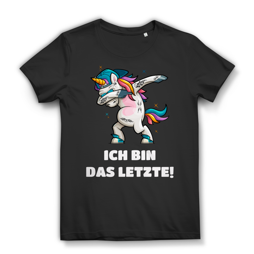 Ich bin das Letzte Einhorn Damen T-Shirt Tattoo Fun Shirt Geschenk frech Black