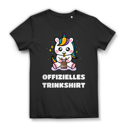Offizielles Trinkshirt Damen T Shirt Einhorn Fun Spruch Party Shirt Mädelsabend Black