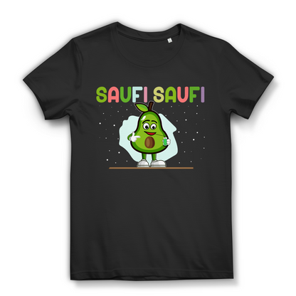 Saufi Saufi T-Shirt Avocado Damen Party Funshirt Cocktail JGA Festival Girls Black