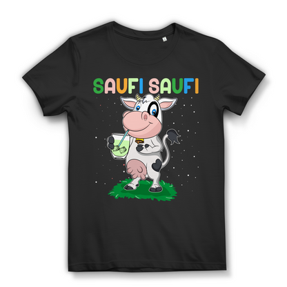 Frauen T-Shirt Saufi Saufi Kuh lustiges Party Funshirt Cocktail Muh Kuh Shirt Black