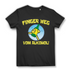 Lustiges Damen T-Shirt Finger weg vom Alkohol Hand Bottle Design Premium Bio Black