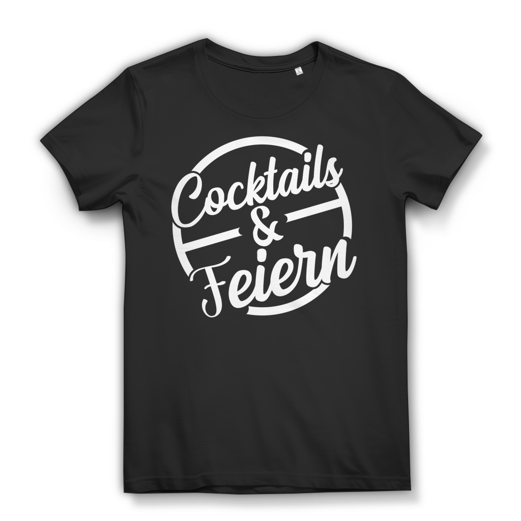 Damen T-Shirt mit Aufdruck Cocktails &amp; Feiern – Party Outfit Sommerlook Black