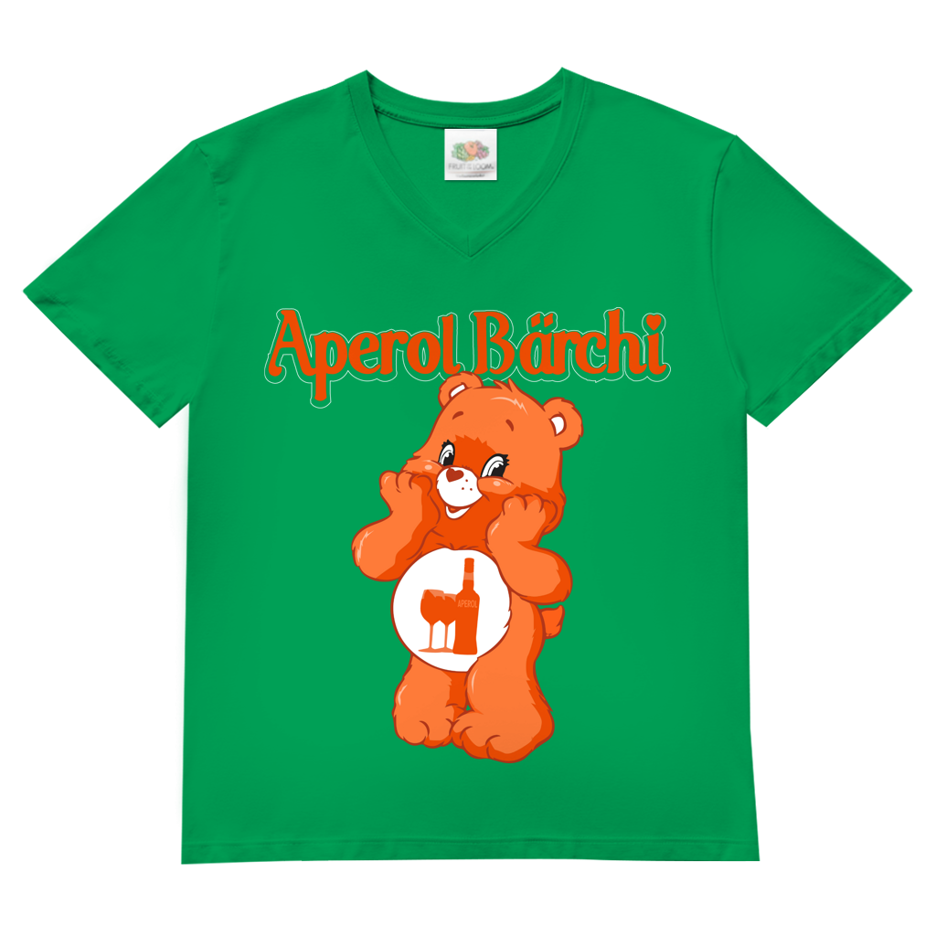 Aperol Bärchi - Glücksbärchi - Herren V-Neck Shirt Kelly Green