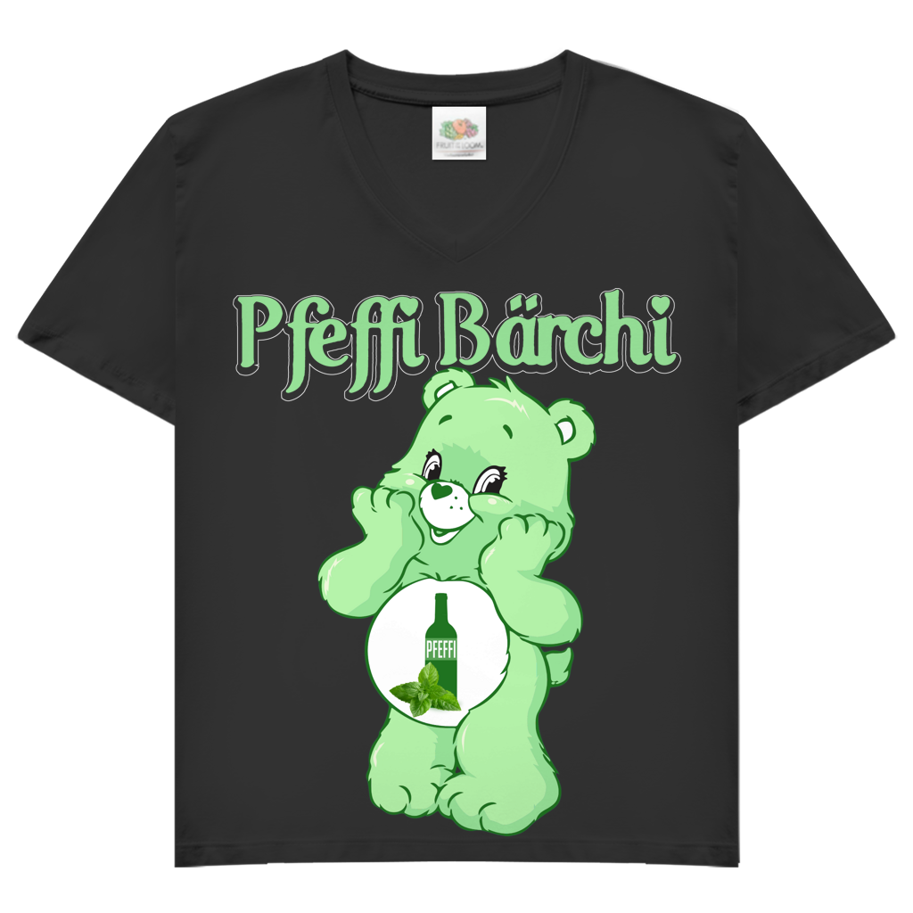 Pfeffi Bärchi - Glücksbärchi - V-Neck Damenshirt Black