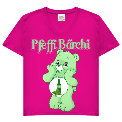 Pfeffi Bärchi - Glücksbärchi - V-Neck Damenshirt Fuchsia