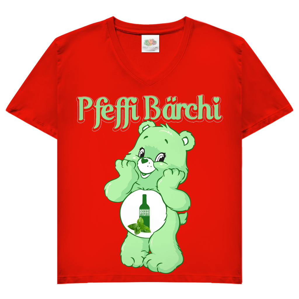 Pfeffi Bärchi - Glücksbärchi - V-Neck Damenshirt Red