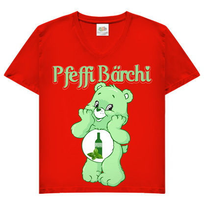 Pfeffi Bärchi - Glücksbärchi - V-Neck Damenshirt Red
