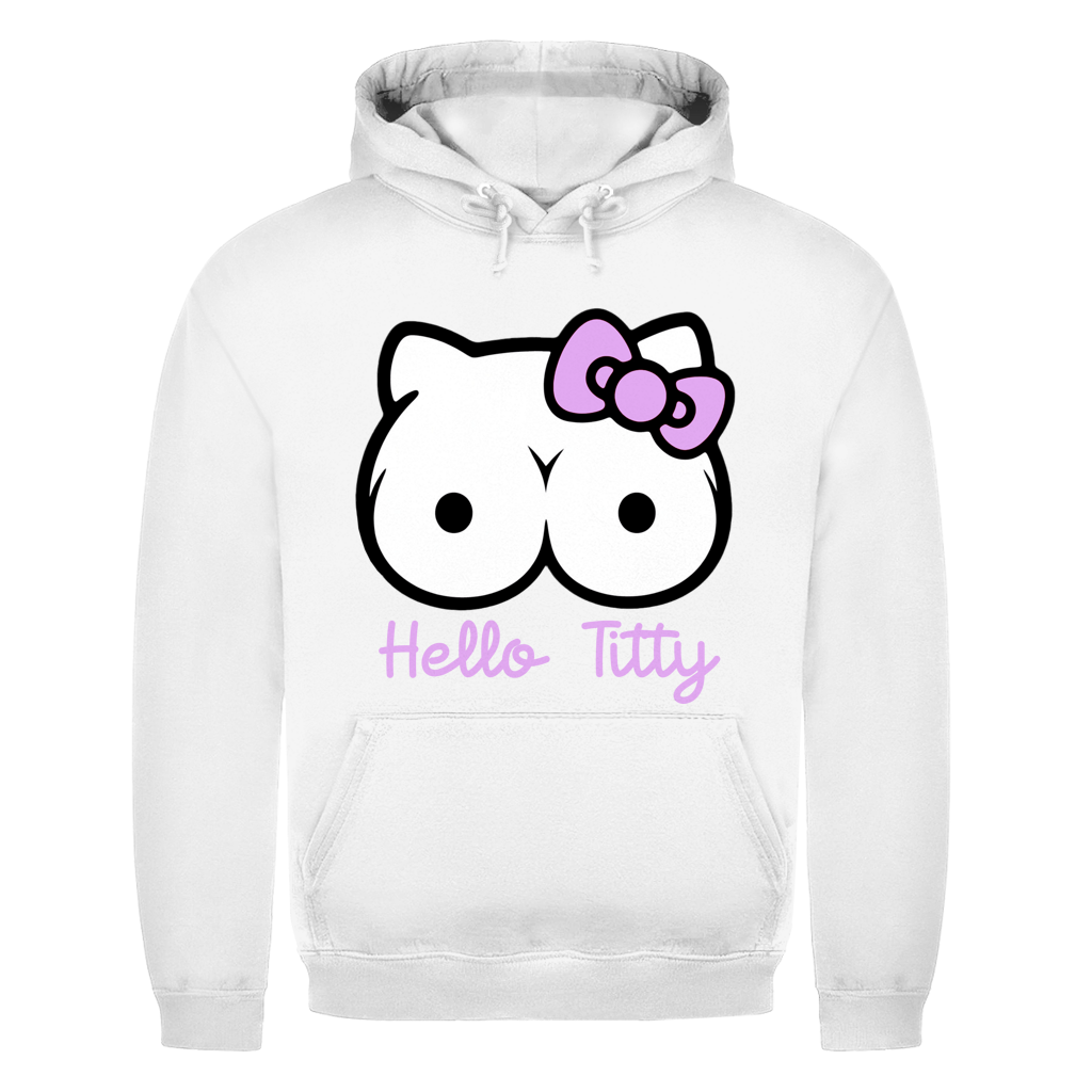 Hello Kitty Titty - Herren Hoodie Arctic White