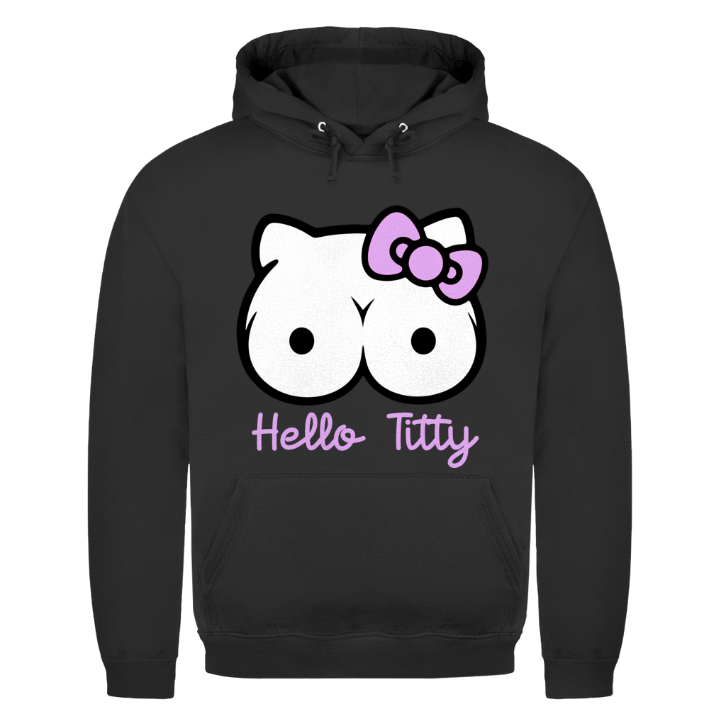 Hello Kitty Titty - Herren Hoodie Jet Black