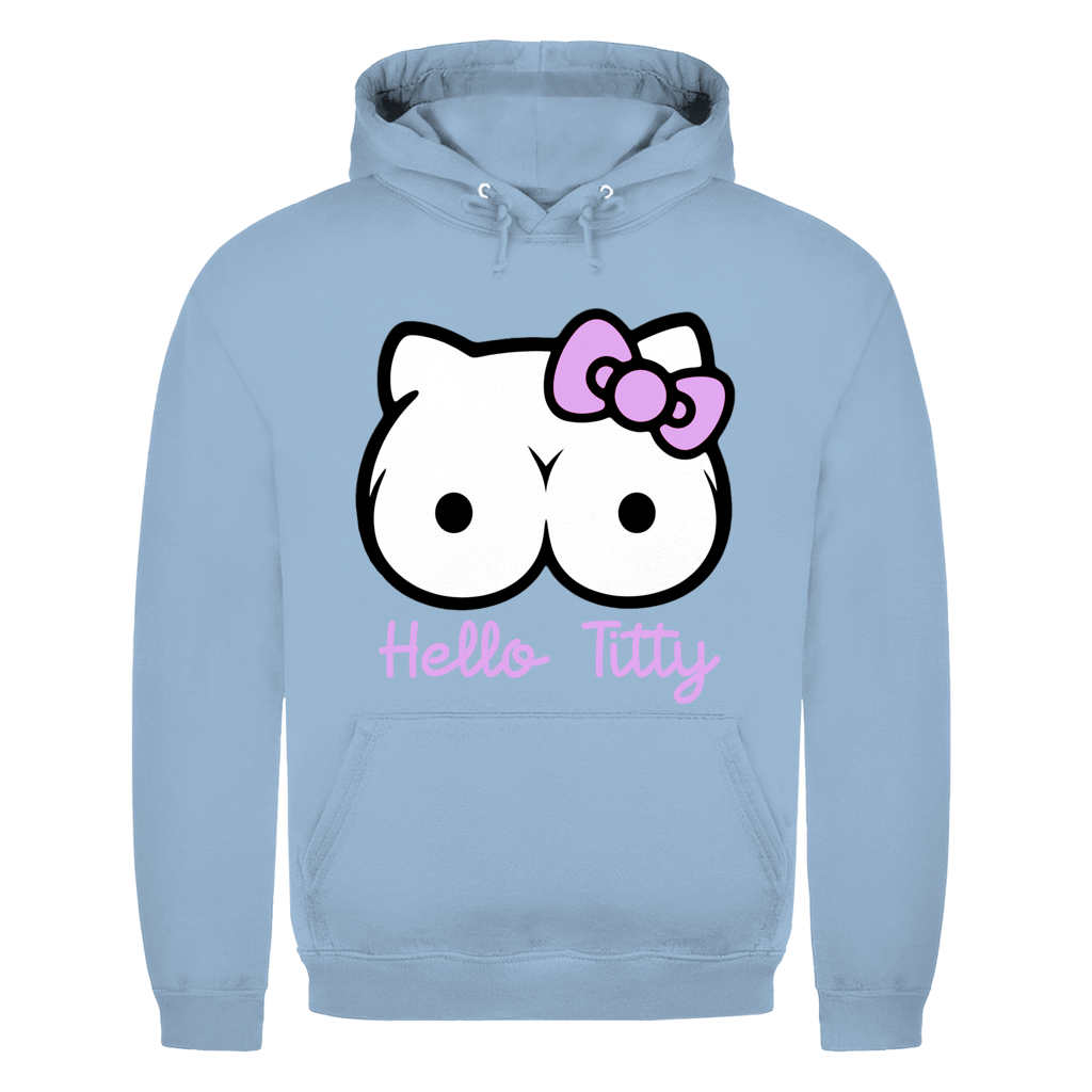 Hello Kitty Titty - Herren Hoodie Sky Blue