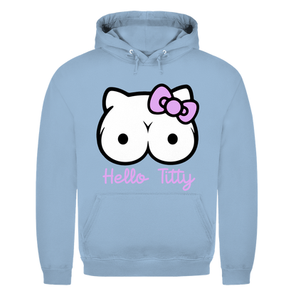 Hello Kitty Titty - Herren Hoodie Sky Blue