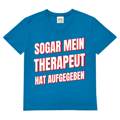Sogar mein Therapeut hat aufgegeben - Herren V-Neck T-Shirt Azure Blue