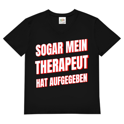 Sogar mein Therapeut hat aufgegeben - Herren V-Neck T-Shirt Black