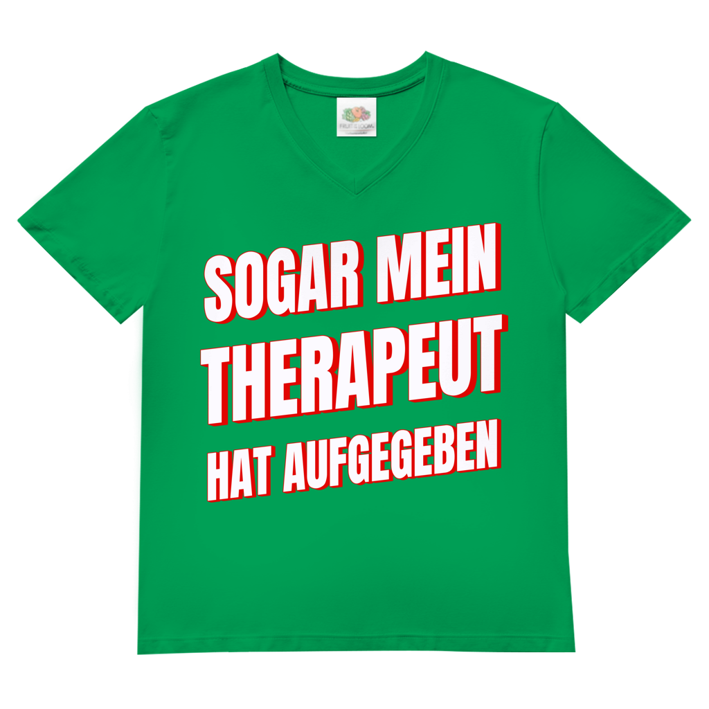 Sogar mein Therapeut hat aufgegeben - Herren V-Neck T-Shirt Kelly Green