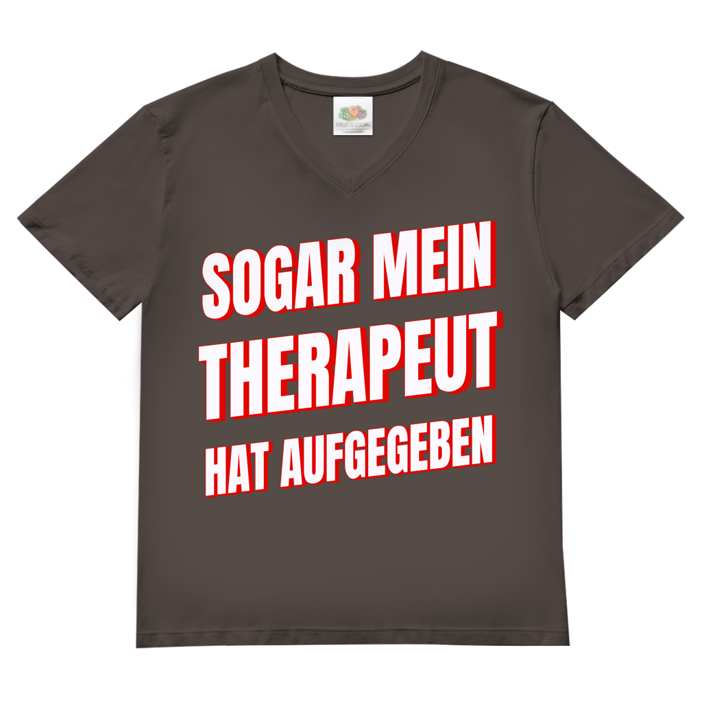 Sogar mein Therapeut hat aufgegeben - Herren V-Neck T-Shirt Light Graphite Solid