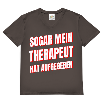 Sogar mein Therapeut hat aufgegeben - Herren V-Neck T-Shirt Light Graphite Solid