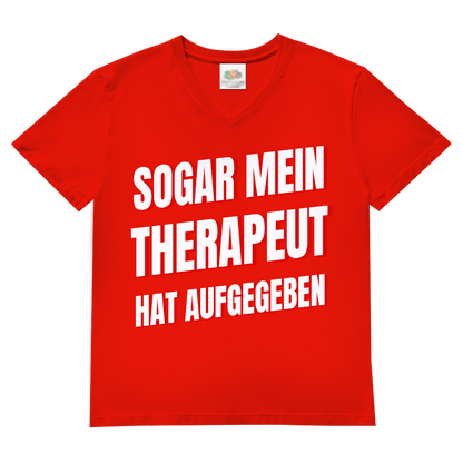 Sogar mein Therapeut hat aufgegeben - Herren V-Neck T-Shirt Red