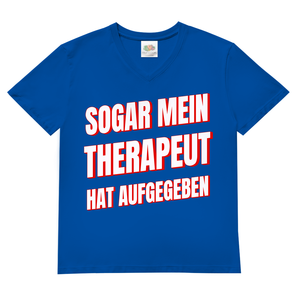 Sogar mein Therapeut hat aufgegeben - Herren V-Neck T-Shirt Royal Blue