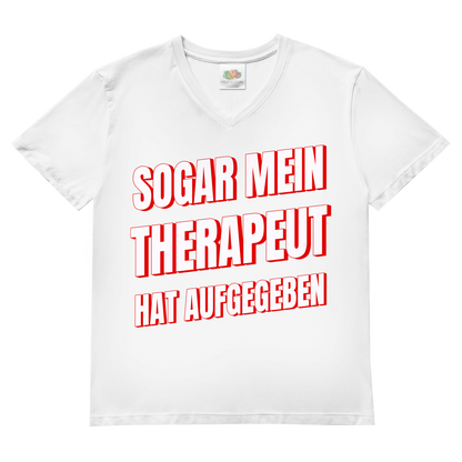 Sogar mein Therapeut hat aufgegeben - Herren V-Neck T-Shirt White