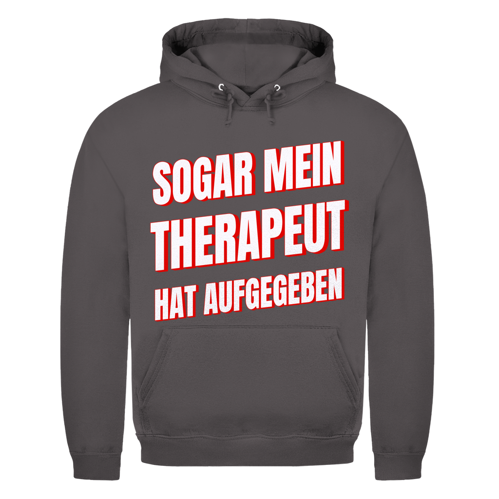 Sogar mein Therapeut hat aufgegeben - Herren Hoodie Charcoal (Heather)