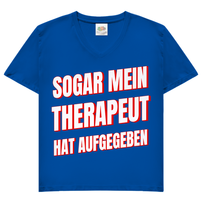 Sogar mein Therapeut hat aufgegeben - Damen V-Neck T-Shirt Royal Blue