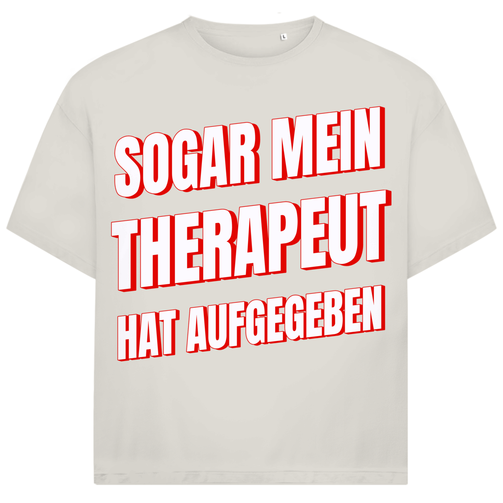 Sogar mein Therapeut hat aufgegeben - Jack and Jones Oversize T-Shirt Egret