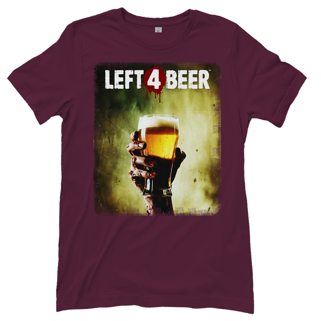 Left 4 Beer Left 4 Dead - Damen T-Shirt Burgundy