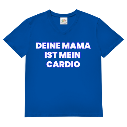 Deine Mama ist mein Cardio – Herren V-Neck T-Shirt Royal Blue