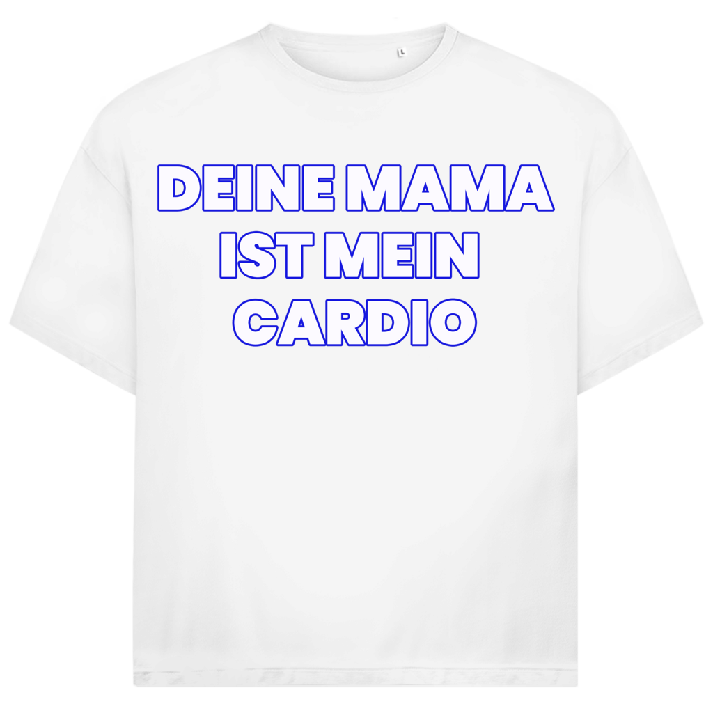 Deine Mama ist mein Cardio - Jack and Jones Oversize T-Shirt White